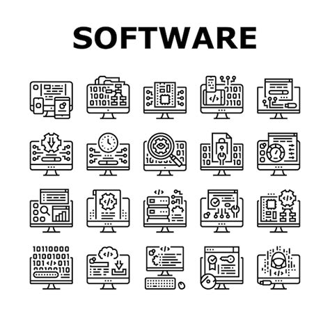 Premium Vector Software Program Development Icons Set Vector