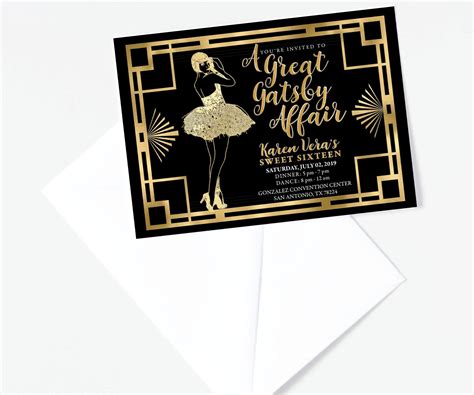 Art Deco Invitations Engagement Invitations Digital Invitations