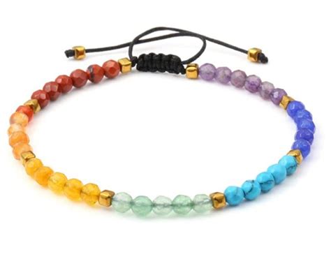 7 Chakra Bracelet With Gemstones And Gold Plated Lava Stones 7 Chakras