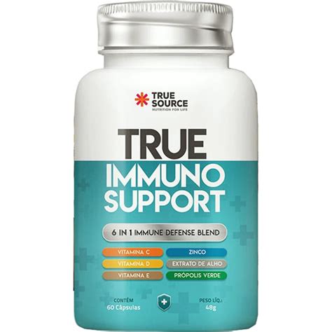 True Immuno Support Vitamina C Vitamina D Vitamina E Zinco Extrato