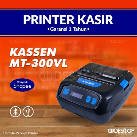 Jual KASSEN MT 300VL Printer Bluetooth Mini Untuk Label Dan Kertas