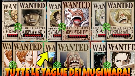 TUTTE LE TAGLIE Dei Mugiwara Dall Inizio Ad Oggi One Piece YouTube