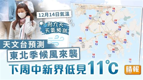 天氣預報丨天文台預測東北季候風來襲 下周中新界低見11°c 晴報 家庭 熱話 D221206