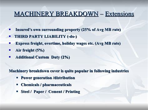 Machinery Breakdown Insurance