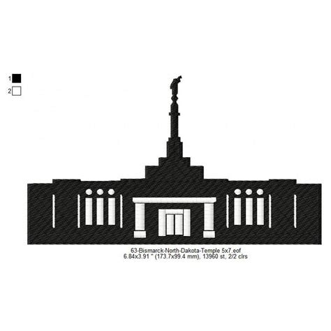 Bismarck North Dakota LDS Temple Silhouette Machine Embroidery Digitiz – Ten Needle Design