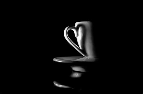 White Coffee Cup With Shadow From Handle In Heart Form Digital Art By Balin Balev Pixels