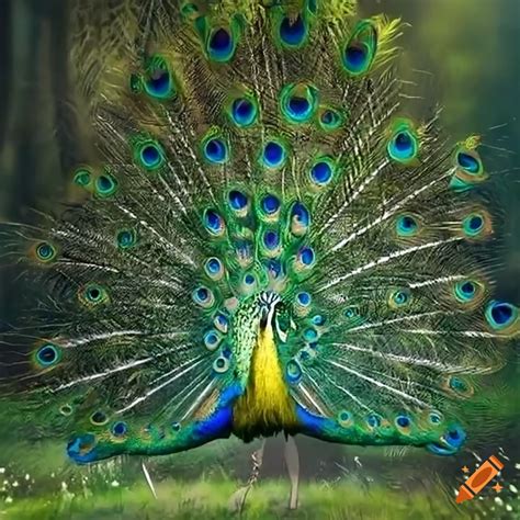 Beautiful Peacock Dancing In The Rainforest In 3d View On Craiyon