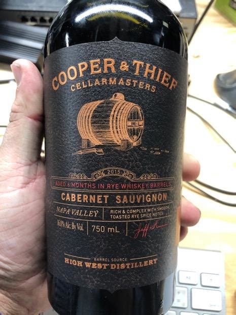 2015 Cooper And Thief Cellarmasters Cabernet Sauvignon Usa California