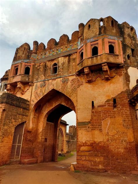 Entrance To The Bidar Fort Through A Gate With Glazed Tilework Circa