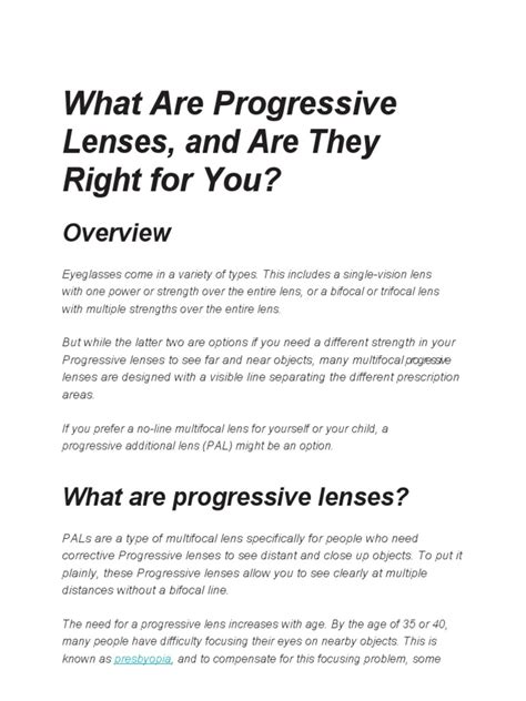 Bifocal Lenses VS Progressive Lenses VS Digital Progressive Lenses ...