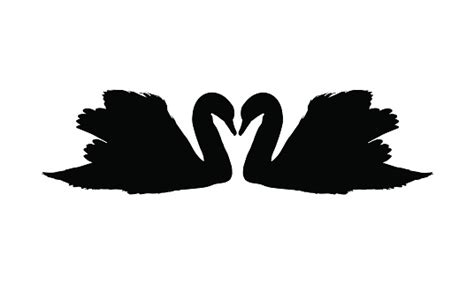 Two Silhouettes Of Swans Stock Illustration Download Image Now Istock