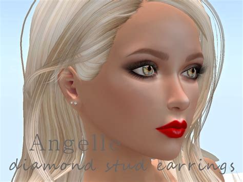 Second Life Marketplace Angelle Diamond Stud Earrings Double Gold