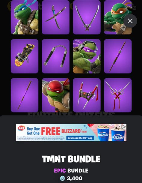 You Could Get The TMNT Bundle 4 Skins With Backblings And Pickaxes For