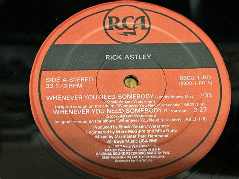 Yahooオークション 即決落札 Rick Astley「whenever You Need Some