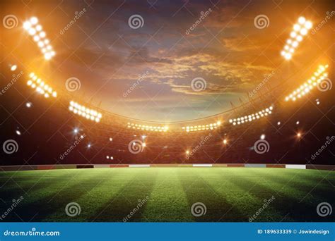 Lights at Night and Stadium Stock Image - Image of lamp, floodlit ...