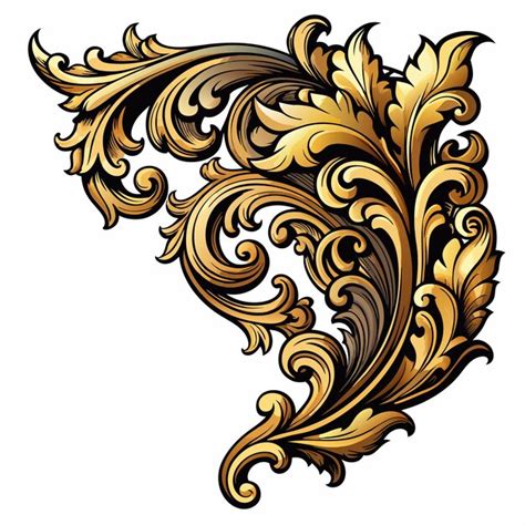 Golden Ornate Floral Design Premium Ai Generated Vector