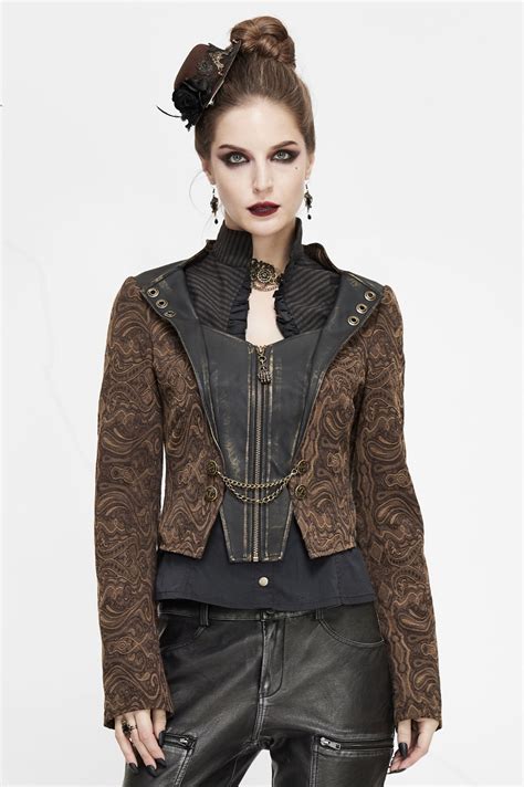 Veste Steampunk Marron Pour Femme DEVIL FASHION Halvorsen