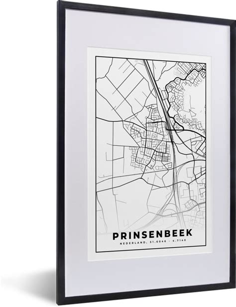 Fotolijst Incl Poster Plattegrond Kaart Stadskaart Prinsenbeek