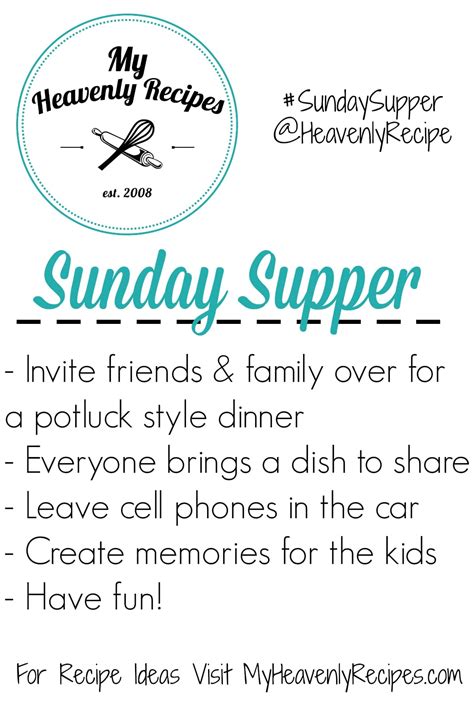 Sunday Dinner Invitations - FREE Printable - My Heavenly Recipes