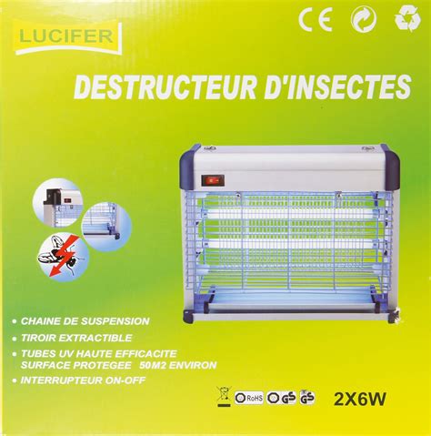 Destructeur d insectes électrique désinsectiseur 2 tube UV 2x6w MASY