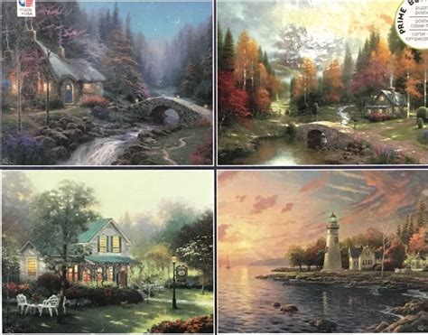 Thomas Kinkade 4 X 500 Piece Ceaco Jigsaw Puzzle Multi Pack