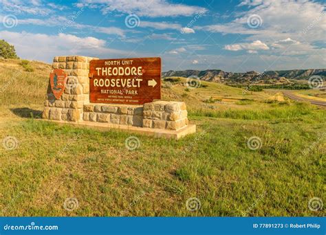 Theodore Roosevelt National Park Sign Stock Image Image Of National