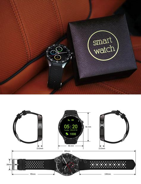 KingWear KW88 3G Smartwatch Phone - Black