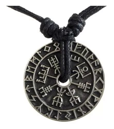 Collar Brújula Vikinga Vegvisir Runas Talismán Nórdico Cuotas sin interés