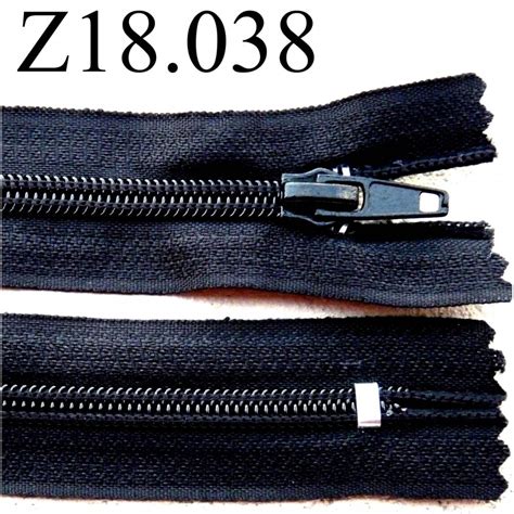 fermeture zip à glissière longueur 18 cm couleur noir non séparable zip