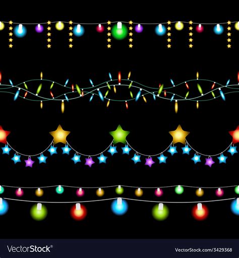 Christmas lights patterns Royalty Free Vector Image