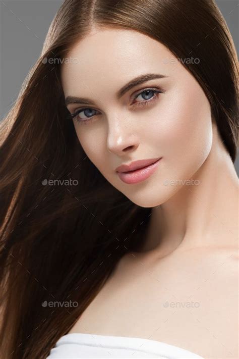 Beautiful Long Hair Brunette Woman With Beauty Hairstyle Female Model