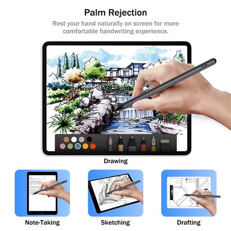 Cisteen Stylus Pen For Ipad With Led Indicators Tilt Sensor Palm