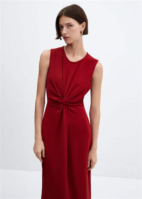 Knot Detail Dress Woman Mango India