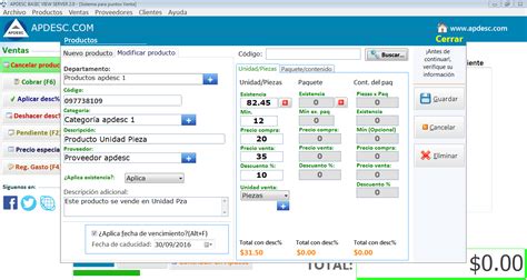Apdesc Basic View Server 20 Vender Productos Por Cajas Y Sueltos