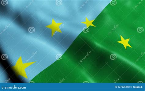 3d Waving Panama Province Flag Of Darien Closeup View Stock