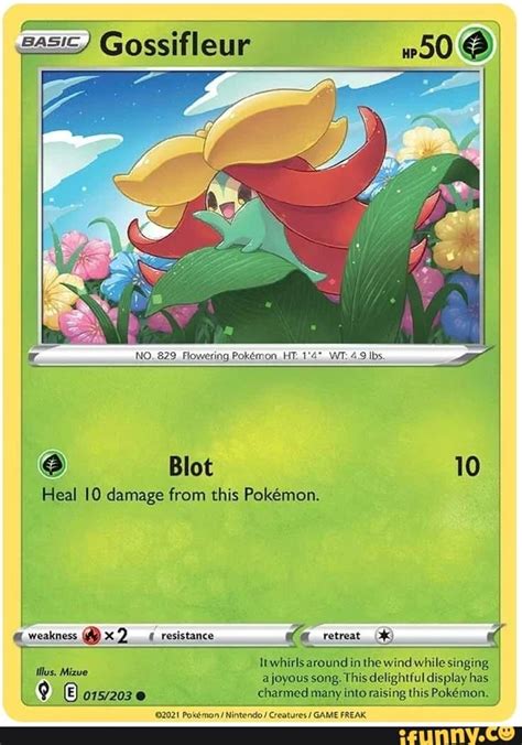 Gossifleur 50 Blot 10 Heal 10 Damage From This Pokemon Weakness