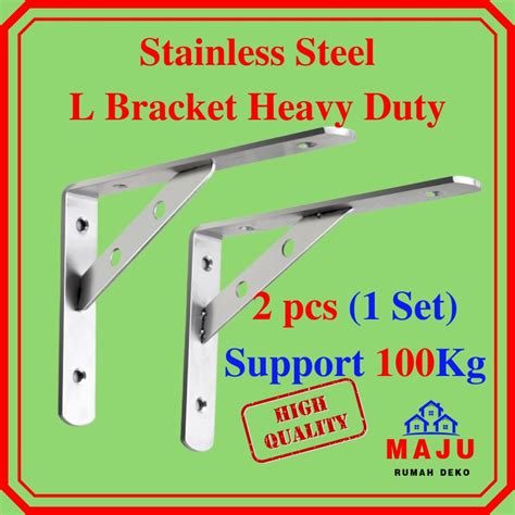 MAJU 2pcs Heavy Duty L Shape Bracket Stainless Steel 304 Wall Dinding