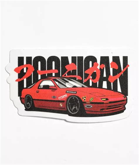 Hoonigan FC Rotary Red Sticker