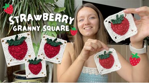 Strawberry Crochet Granny Square Step By Step Easy Beginner