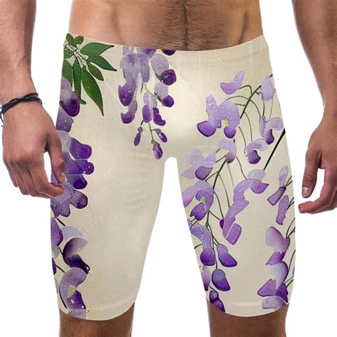 Mens Swim Briefs Mens Athletic Swimwear Jammers Purole Blossom