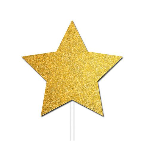 Gold Star Cake Toppers Pk12 Gold Glitter Christmas Topper Star Cakes