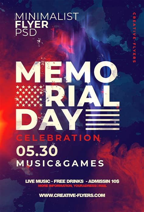 Memorial Day Flyer Template Free Collection