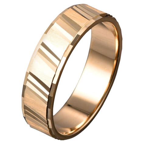 Customizable 14K Gold Mens Wedding Band Solid Gold Ring For Men