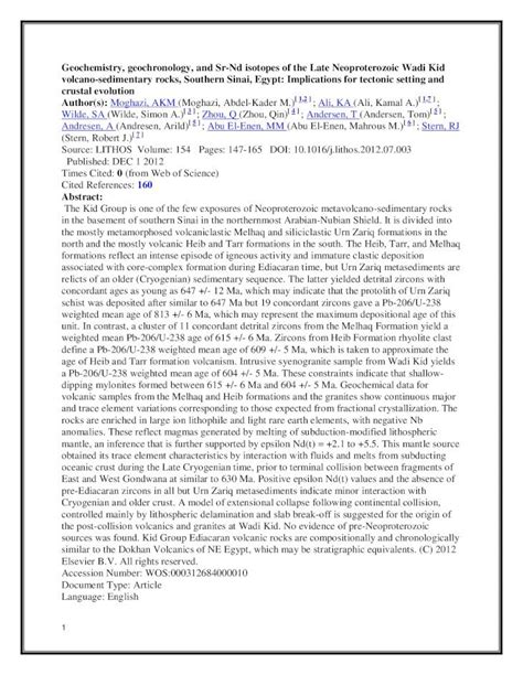 Pdf Geochemistry Geochronology And Sr Nd Isotopes Of The · 15