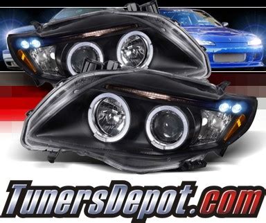 Spec D Halo Led Projector Headlights Black Toyota Corolla Lhp