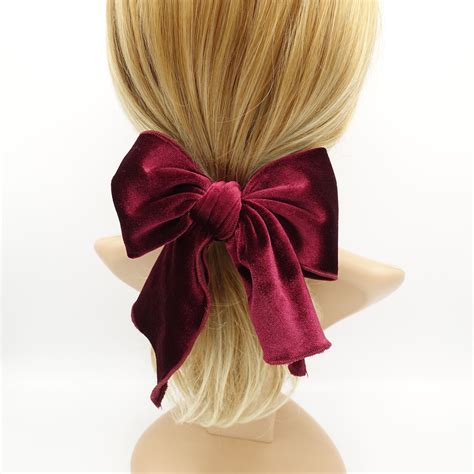 Velvet Bow Knot Hair Tie Elastic Women Ponytail Holder Etsy In 2020