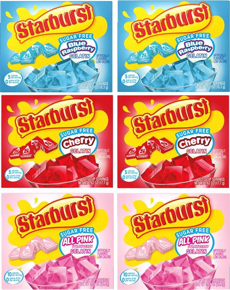 Amazon Starburst Gelatin Variety Pack Box Each Flavor Blue