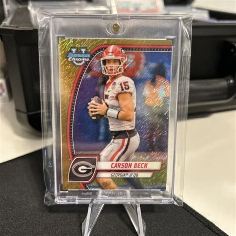 Carson Beck Topps Bowman Chrome U Gold Shimmer Georgia