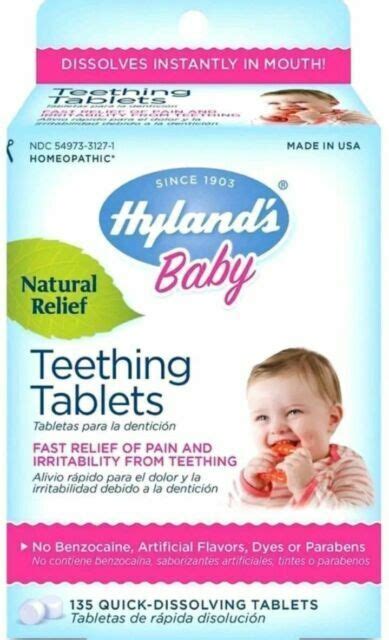 Hylands Teething Tablets Original Formula Homeopathic Relief 135