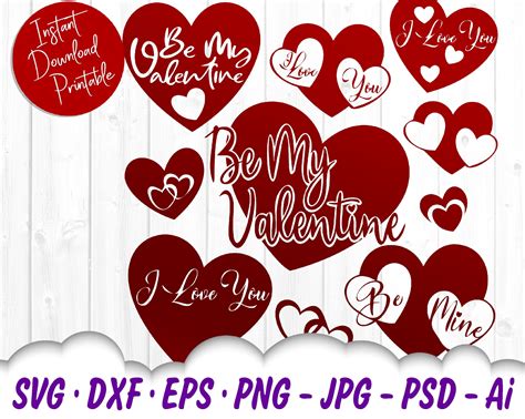 Valentine's Hearts SVG Bundle Valentine Svg Files for - Etsy ...